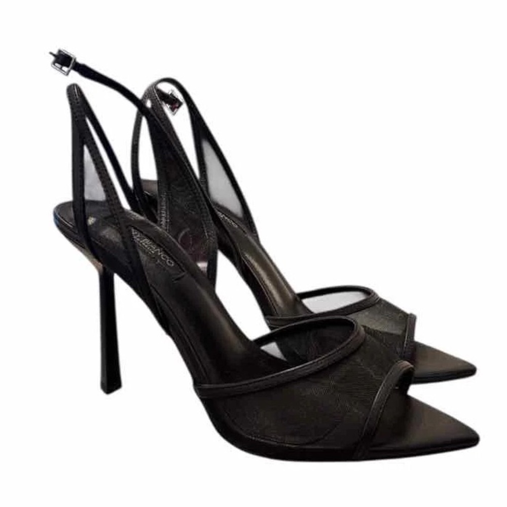Tony Bianco Black Pointed Slingback Heels